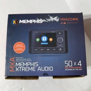 Memphis Audio MXAZ24MC Multi-Zone Media Center Marine IP66 Bluetooth 3" Display